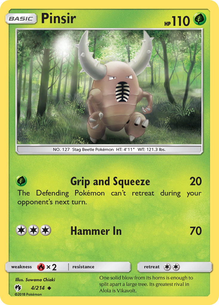 Pinsir 4/214 Uncommon | Lost Thunder | Pokemon Card