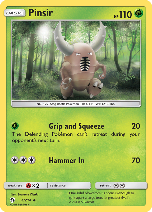 Pinsir 4/214 Uncommon | Lost Thunder | Pokemon Card