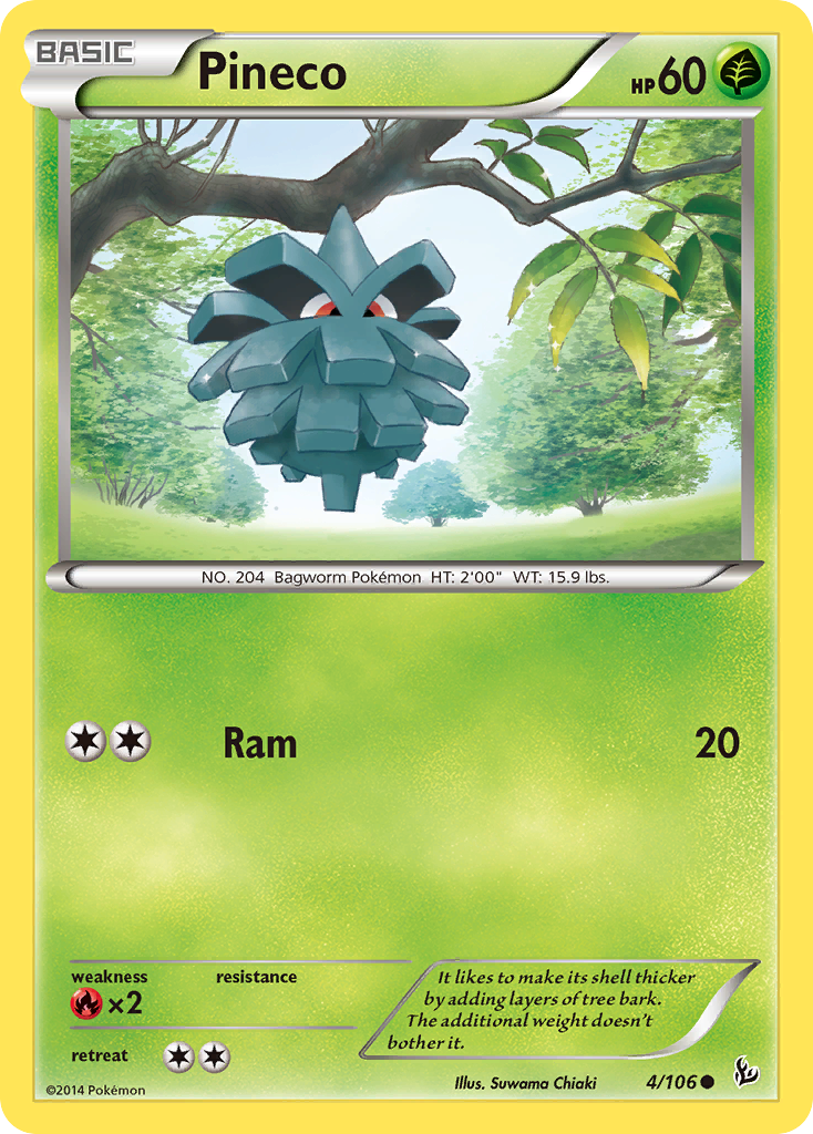 Pineco 4/106 Common | Flashfire | Pokemon Card