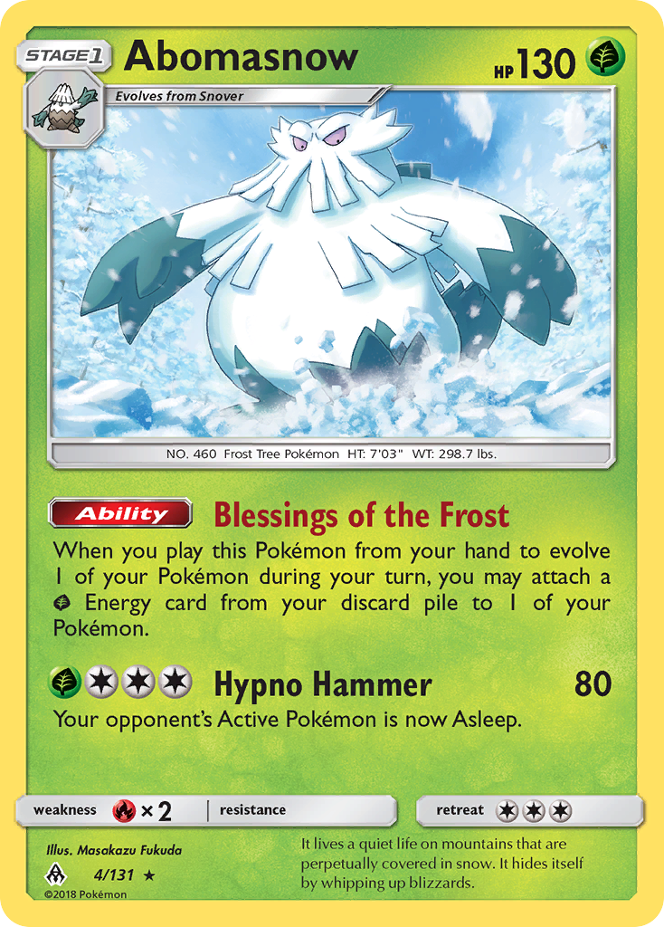 Abomasnow 4/131 Rare | Forbidden Light | Pokemon Card