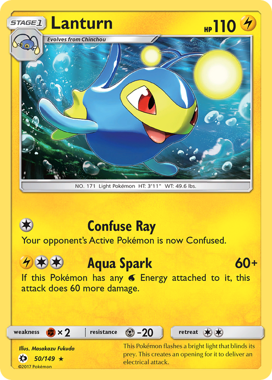 Lanturn 50/149 Rare | Sun & Moon | Pokemon Card