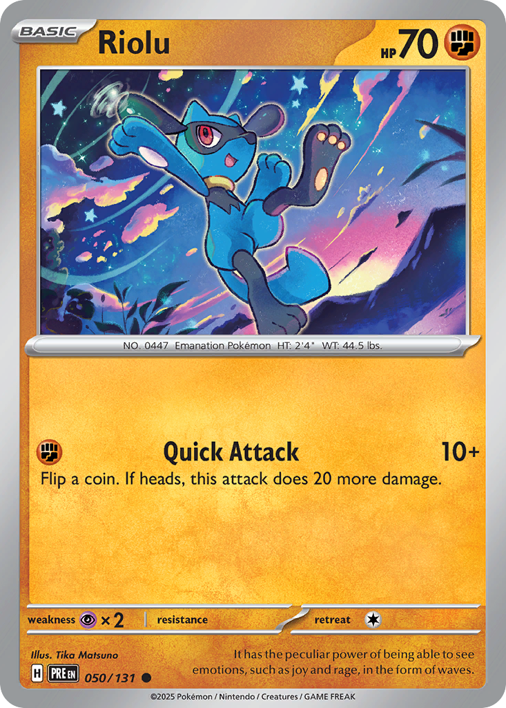 Riolu 50/131 Common | Prismatic Evolutions | Pokemon Card