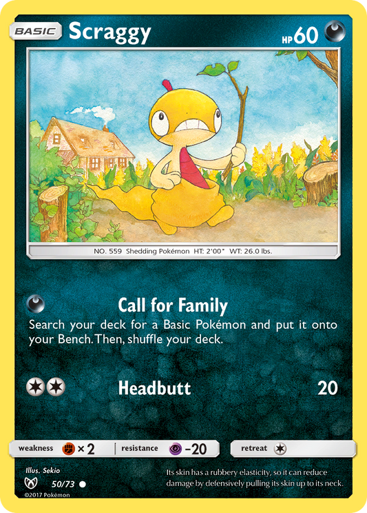 Scraggy 50/73 Common | Shining Legends | Pokemon Card