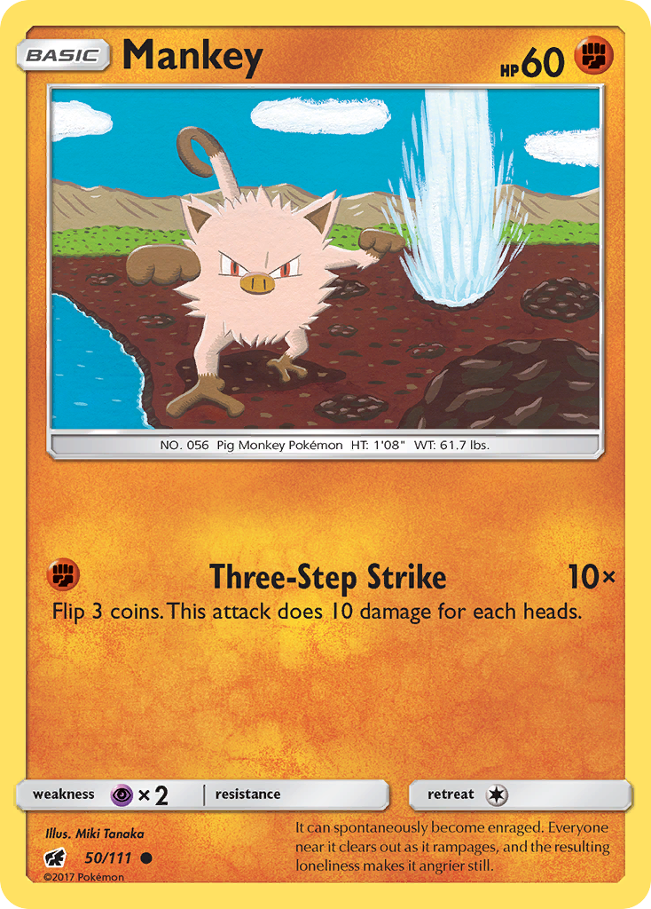 Mankey 50/111 Common | Crimson Invasion | Pokemon Card