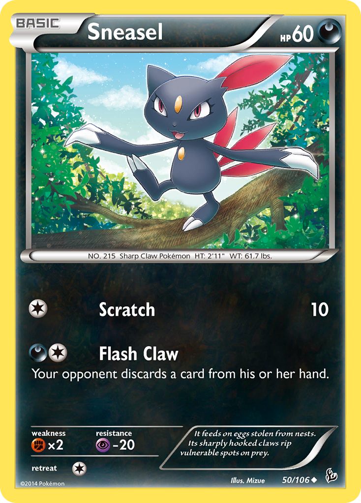 Sneasel 50/106 Uncommon | Flashfire | Pokemon Card