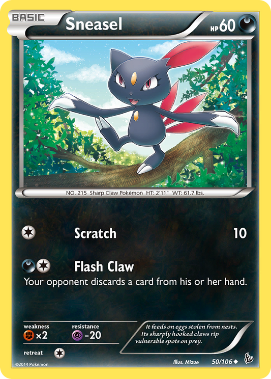 Sneasel 50/106 Uncommon | Flashfire | Pokemon Card