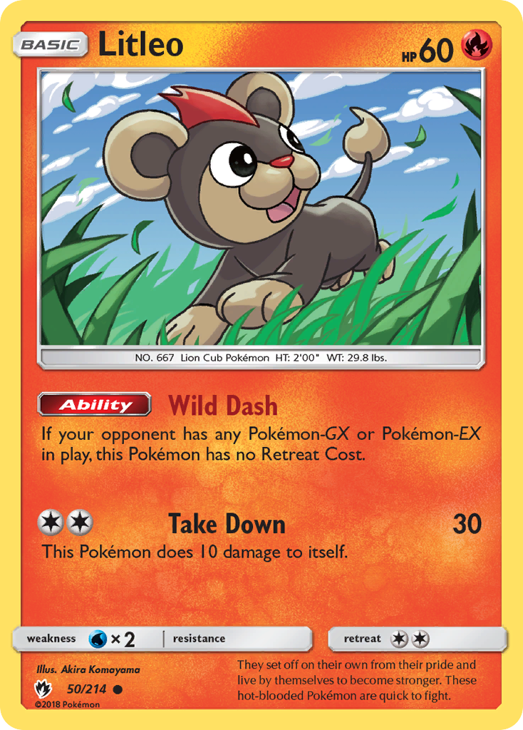 Litleo 50/214 Common | Lost Thunder | Pokemon Card