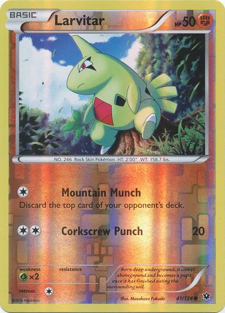 Larvitar 41/124 Reverse Holo | Fates Collide | Pokemon Card