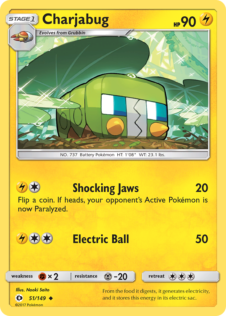 Charjabug 51/149 Uncommon | Sun & Moon | Pokemon Card