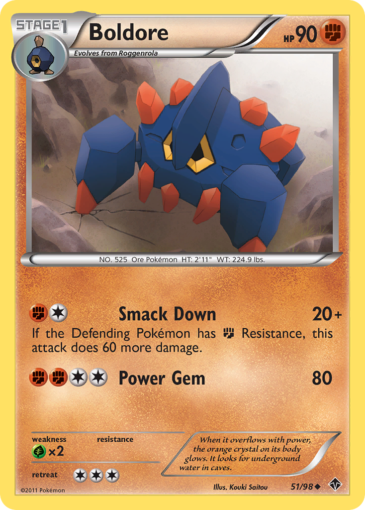 Boldore 51/98 Uncommon | Emerging Powers | Pokemon Card