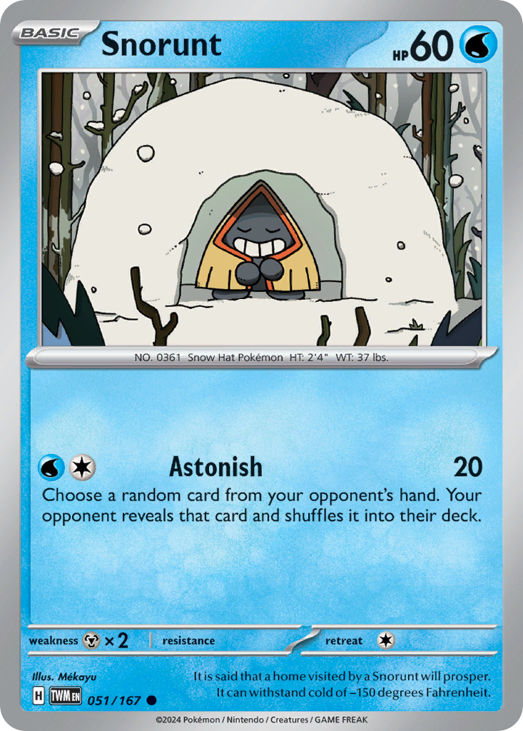 Snorunt 51/167 Common | Twilight Masquerade | Pokemon Card