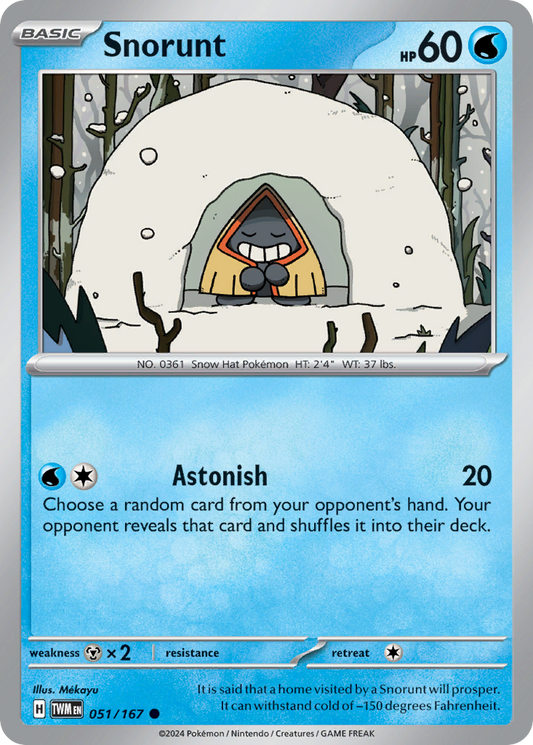 Snorunt 51/167 Common | Twilight Masquerade | Pokemon Card