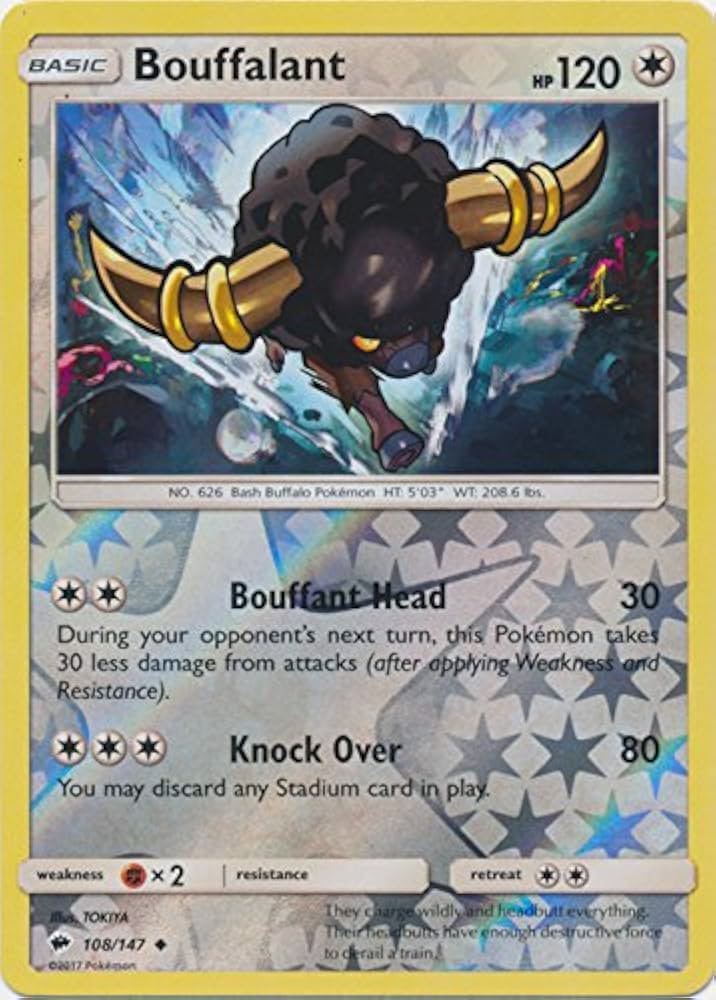 Bouffalant 108/147 Reverse Holo | Burning Shadows | Pokemon Card