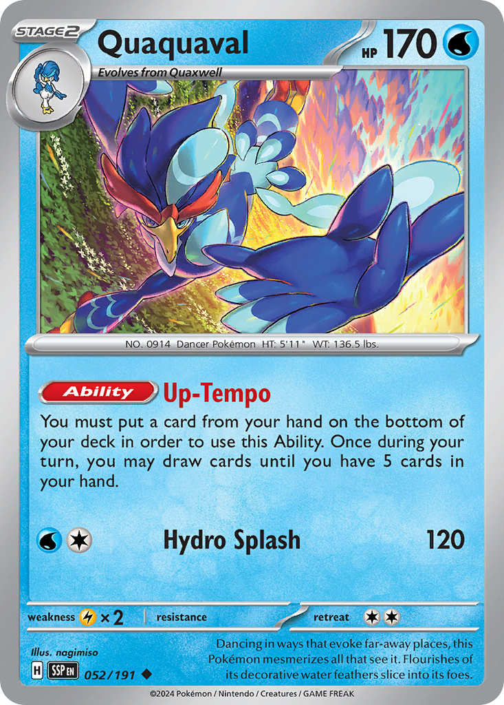 Quaquaval 52/191 Uncommon | Surging Sparks | Pokemon Card