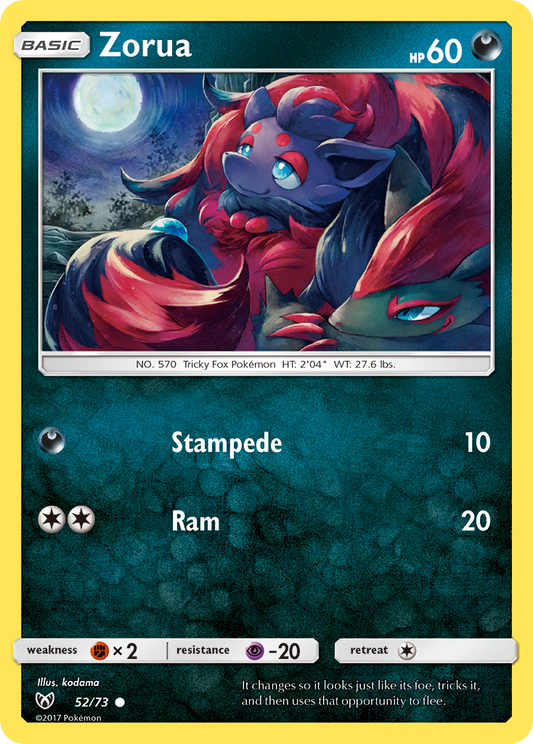 Zorua 52/73 Common | Shining Legends | Pokemon Card