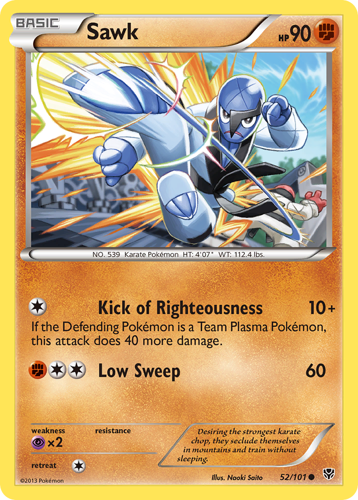 Sawk 52/101 Common | Plasma Blast | Pokemon Card