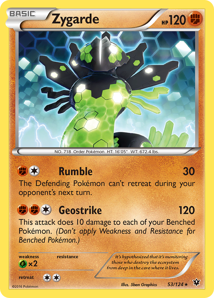 Zygarde 53/124 Rare | Fates Collide | Pokemon Card