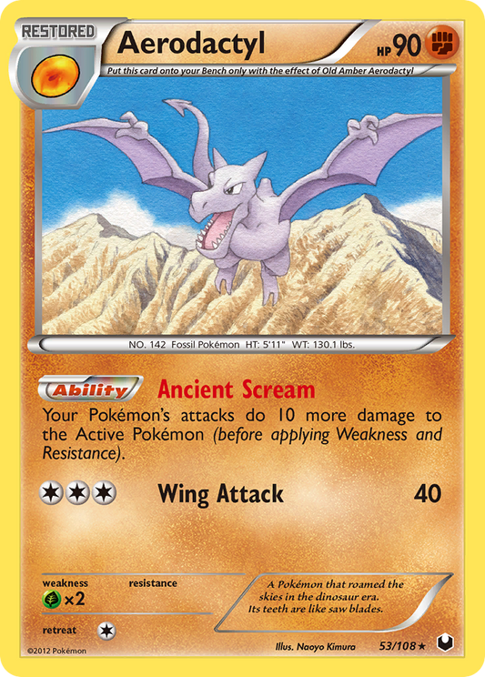 Aerodactyl 53/108 Rare | Dark Explorers | Pokemon Card