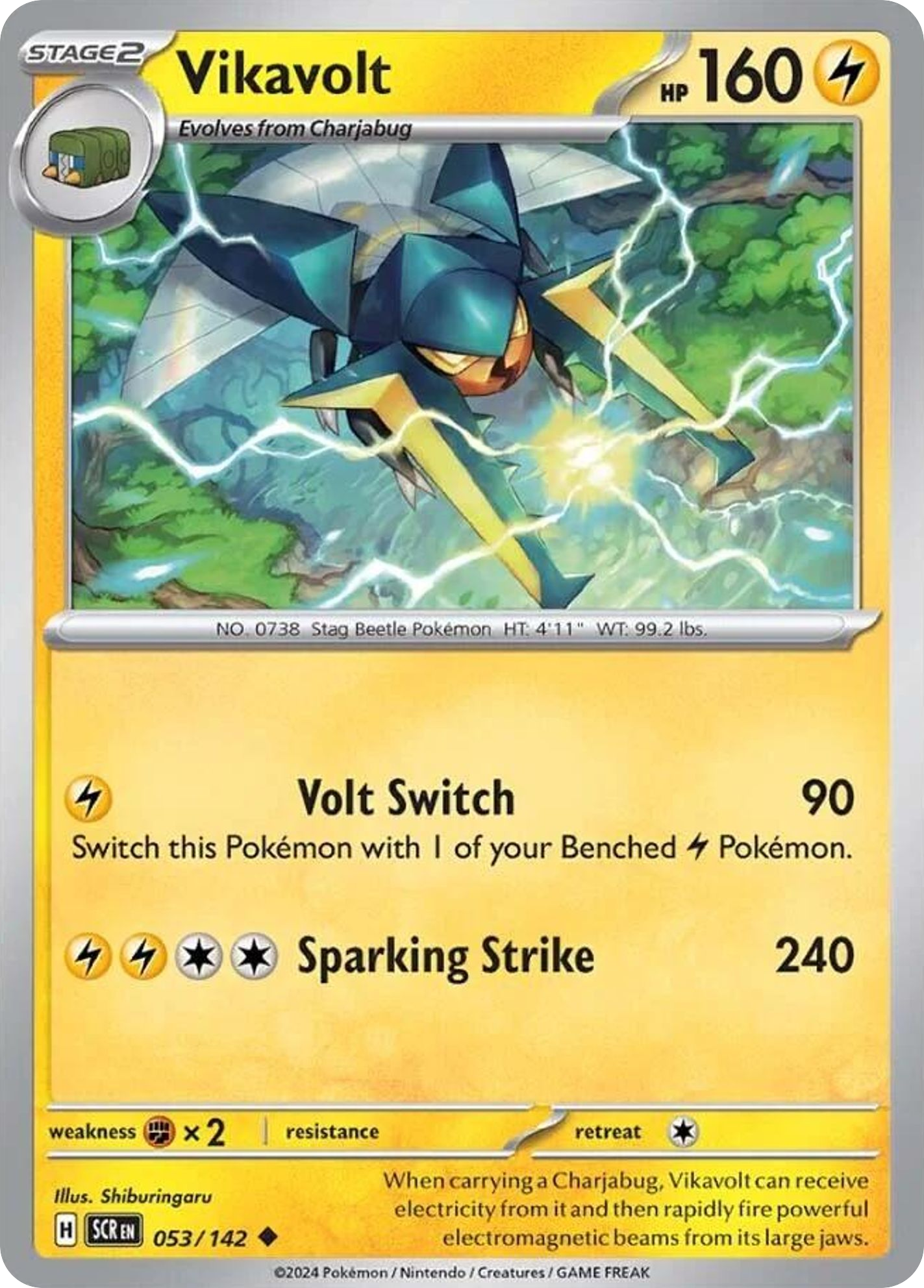 Vikavolt 53/142 Uncommon | Stellar Crown | Pokemon Card