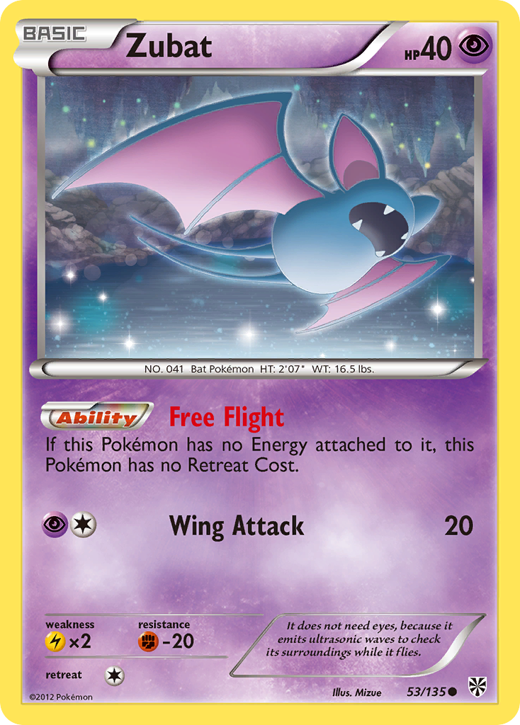 Zubat 53/135 Common | Plasma Storm | Pokemon Card