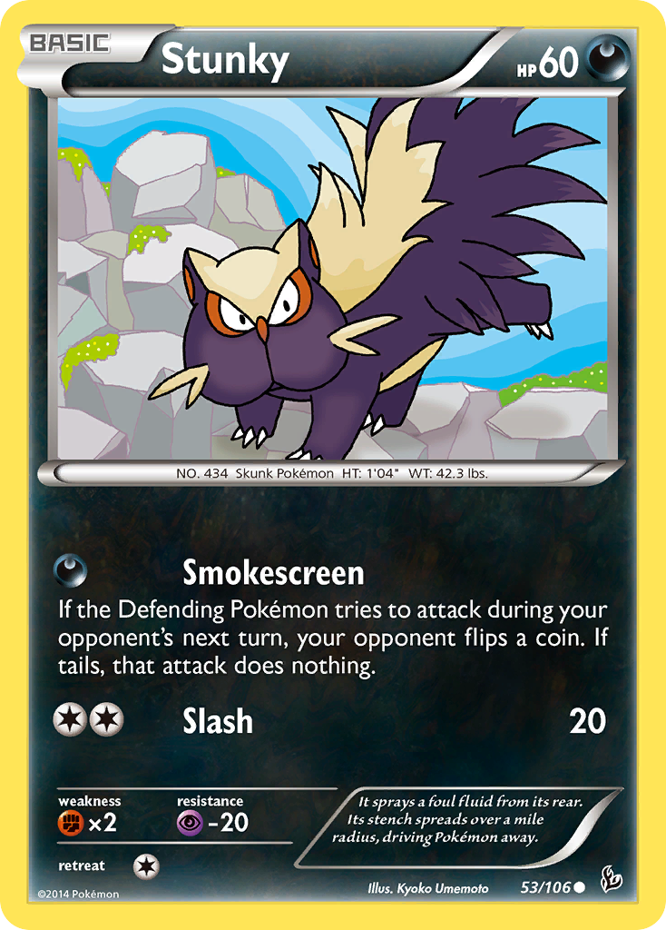 Stunky 53/106 Common | Flashfire | Pokemon Card