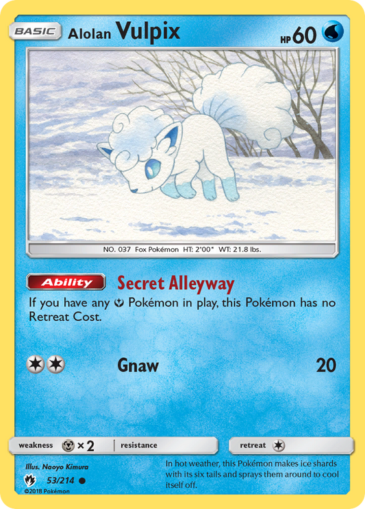 Alolan Vulpix 53/214 Common | Lost Thunder | Pokemon Card