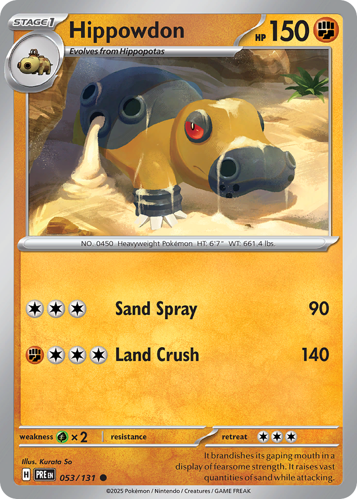 Hippowdon 53/131 Common | Prismatic Evolutions | Pokemon Card