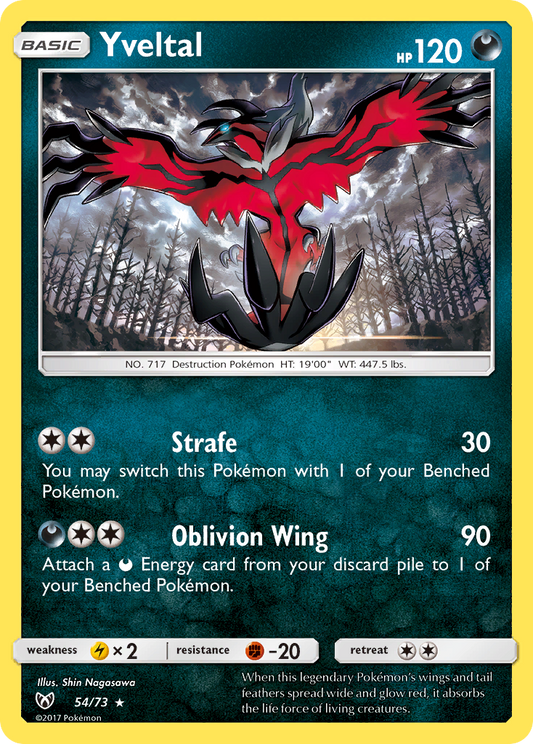 Yveltal 54/73 Rare Holo | Shining Legends | Pokemon Card