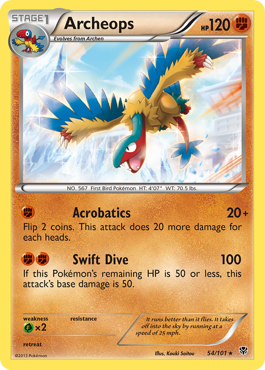 Archeops 54/101 Rare Holo | Plasma Blast | Pokemon Card