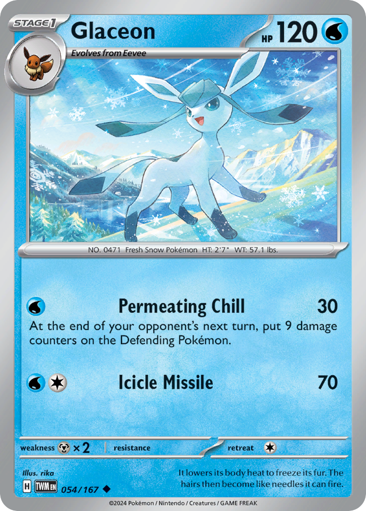 Glaceon 54/167 Uncommon | Twilight Masquerade | Pokemon Card