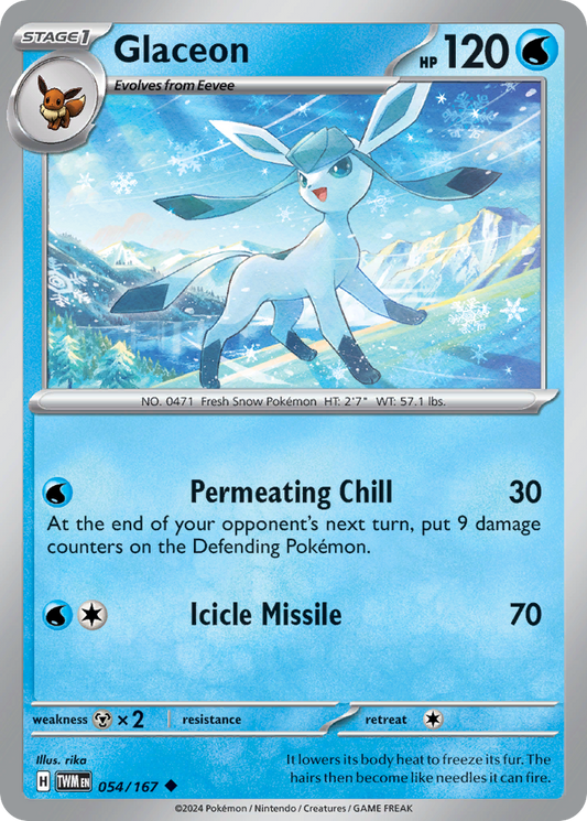 Glaceon 54/167 Uncommon | Twilight Masquerade | Pokemon Card