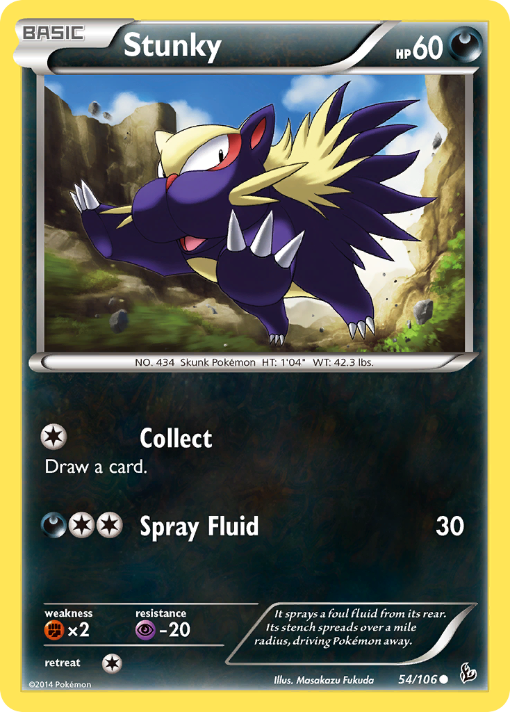 Stunky 54/106 Common | Flashfire | Pokemon Card