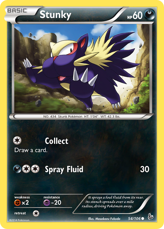 Stunky 54/106 Common | Flashfire | Pokemon Card