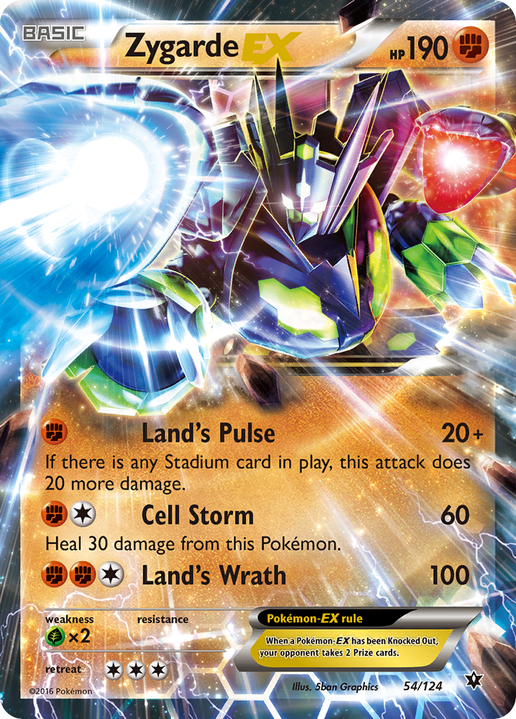 Zygarde-EX 54/124 Rare Holo EX | Fates Collide | Pokemon Card