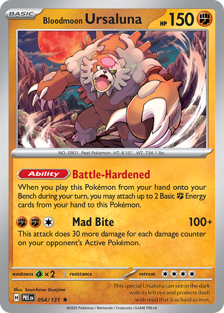 Bloodmoon Ursaluna 54/131 Rare Holo | Prismatic Evolutions | Pokemon Card