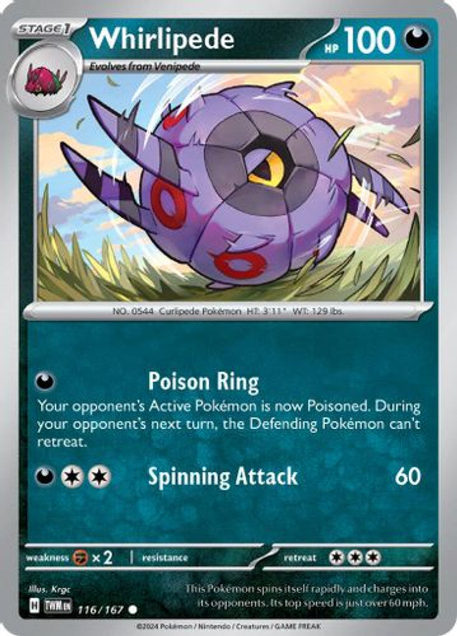 Whirlipede 116/167 Reverse Holo | Twilight Masquerade | Pokemon Card