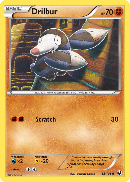 Drilbur 55/108 Common | Dark Explorers | Pokémon Card