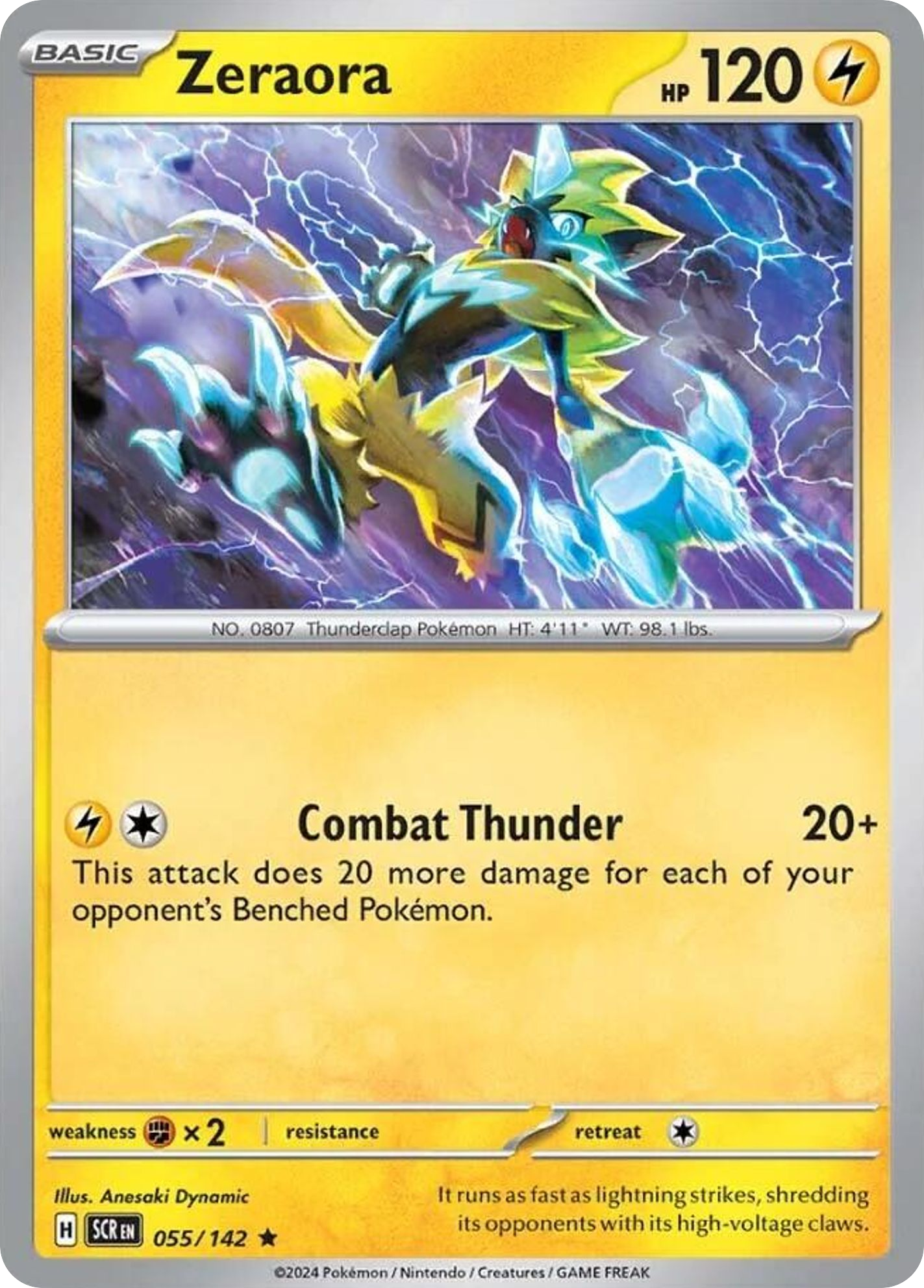 Zeraora 55/142 Rare | Stellar Crown | Pokemon Card