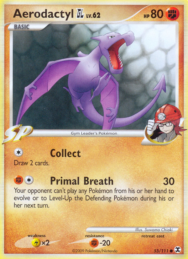 Aerodactyl GL 55/111 Common | Rising Rivals | Pokemon Card