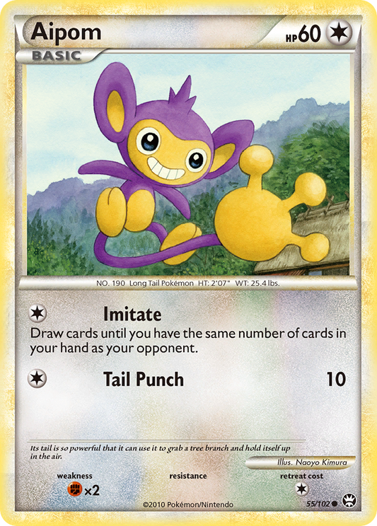 Aipom 55/102 Common | HS—Triumphant | Pokemon Card