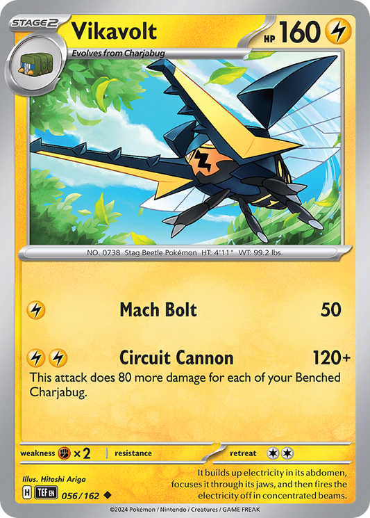 Vikavolt 56/162 Uncommon | Temporal Forces | Pokemon Card