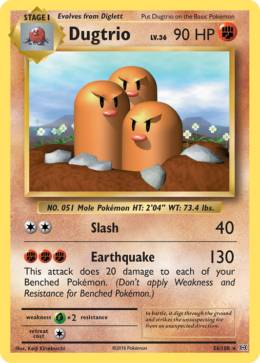 Dugtrio 56/108 Rare | Evolutions | Pokemon Card