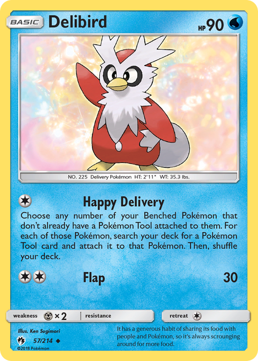 Delibird 57/214 Uncommon | Lost Thunder | Pokémon Card