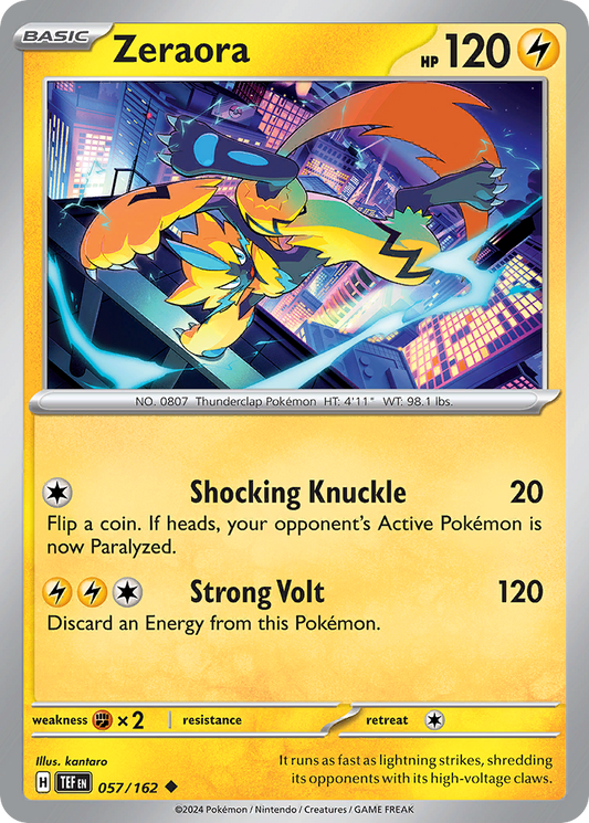 Zeraora 57/162 Uncommon | Temporal Forces | Pokemon Card