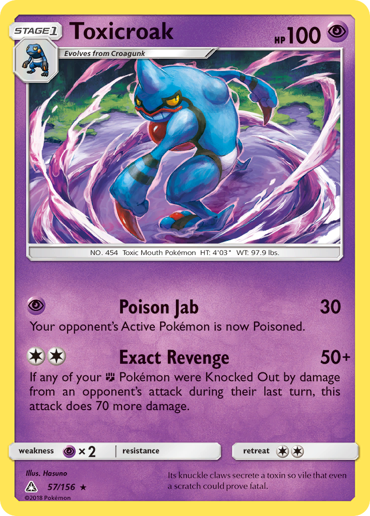 Toxicroak 57/156 Rare | Ultra Prism | Pokemon Card