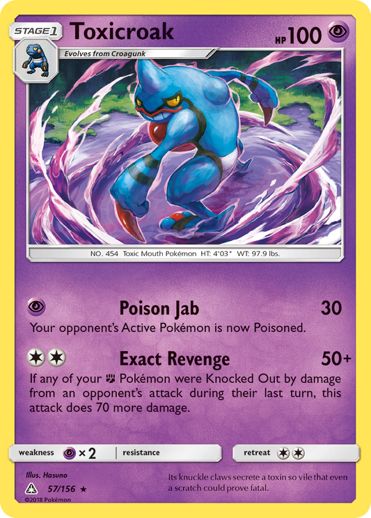 Toxicroak 57/156 Rare | Ultra Prism | Pokemon Card