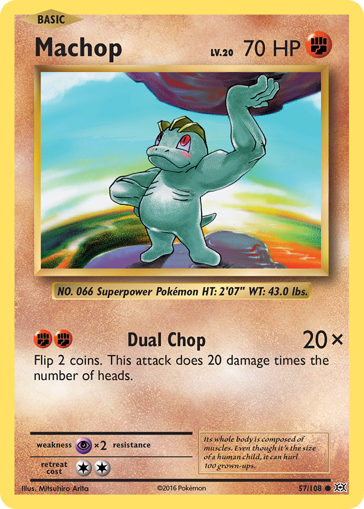 Machop 57/108 Common | Evolutions | Pokemon Card