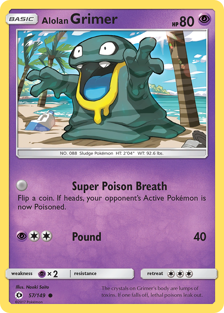 Alolan Grimer 57/149 Common | Sun & Moon | Pokemon Card