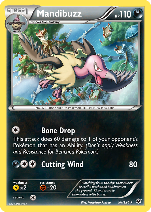 Mandibuzz 58/124 Rare | Fates Collide | Pokemon Card