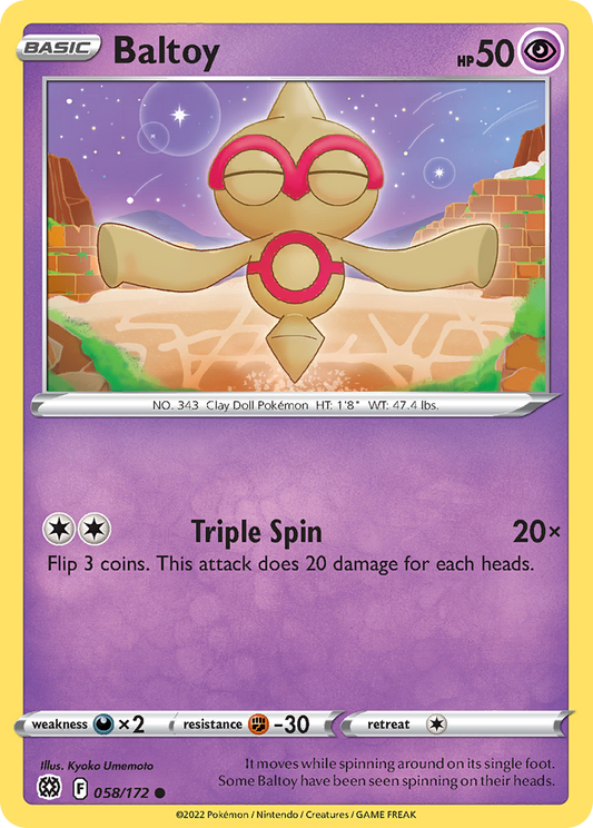 Baltoy 58/172 Common | Brilliant Stars | Pokémon Card